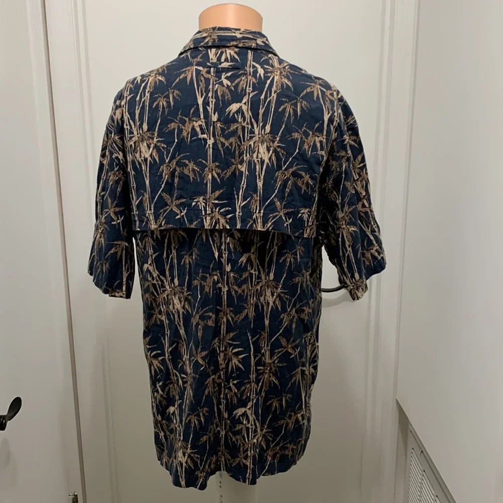 Reel legends men’s button bamboo print short sleeve vented fishing shirt XL - Picture 4 of 5